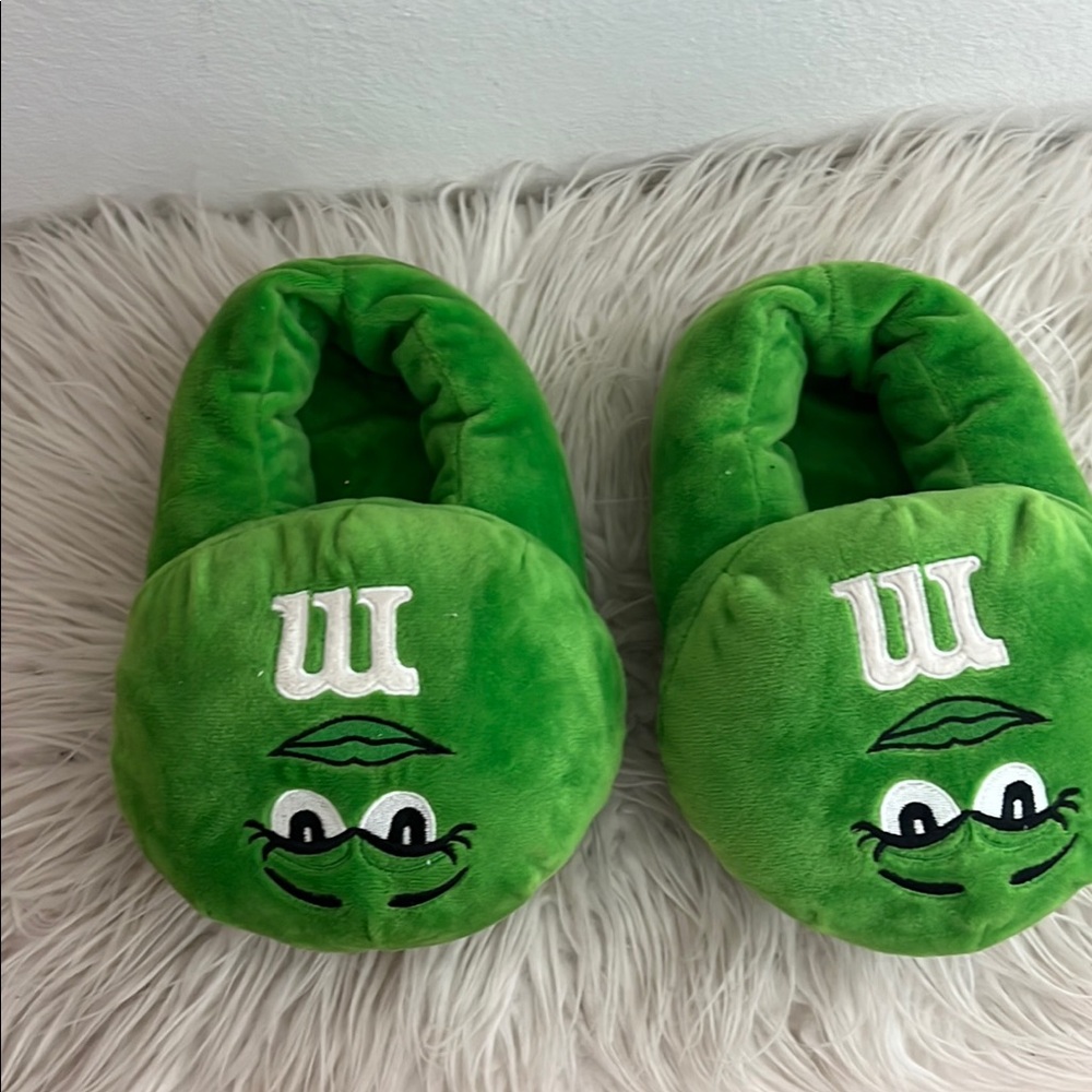 M&M's Green Kids One Piece Slippers